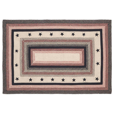 Colonial Star Jute Braided Rug Rect with Rug Pad 4'x6' VHC Brands - The Fox Decor
